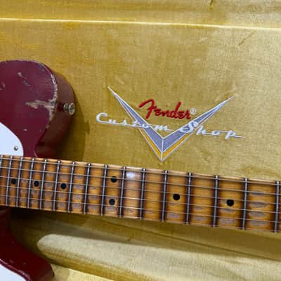 Fender Custom Shop LTD 50s C-WAH PINE ESQUIRE SUPER HEAVY RELIC AGED CIMARRON RED image 5