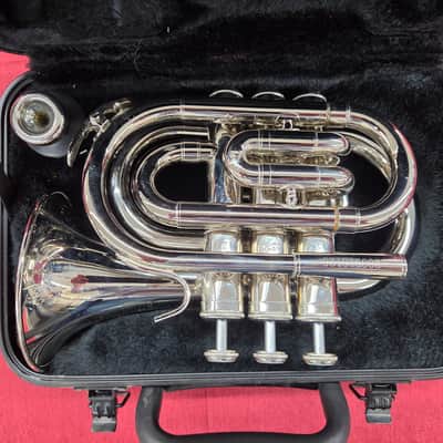 E. F. Durand PT-700N Pocket Trumpet with Case - Nickel image 3