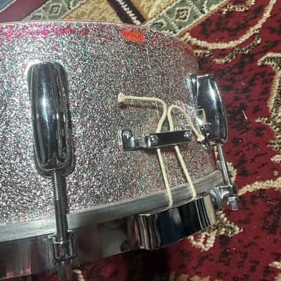 Slingerland 5x14 8 Lug Snare Drum October 1961 - Peacock Sparkle image 5