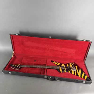 Aria Pro II ZZB Deluxe Explorer Bass Black Yellow Zebra / Tiger image 14