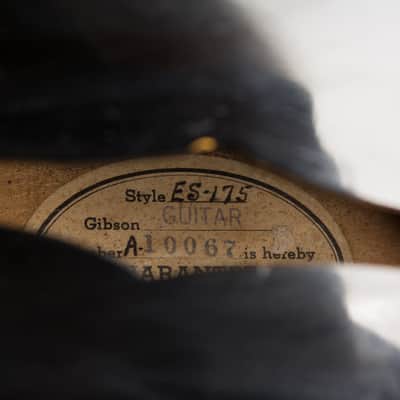 Gibson ES-175 Arch Top Hollow Body Electric Guitar (1952), ser. #A-10067, period brown hard shell case. image 13