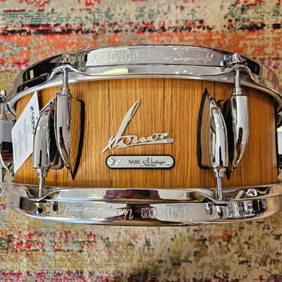 Sonor Vintage Series 14x5" 9-ply Beech Snare - Teak Finish image 3