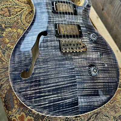 PRS Custom 24 Semi-Hollow Wood Library Flame Maple 10 Top Korina Body/Neck Ebony Fretboard- Charcoal Finish image 12