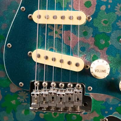 Mid-1980's Fender Stratocaster ST-72 Electric Guitar - Blue Flower with Hardshell Case - Used image 14