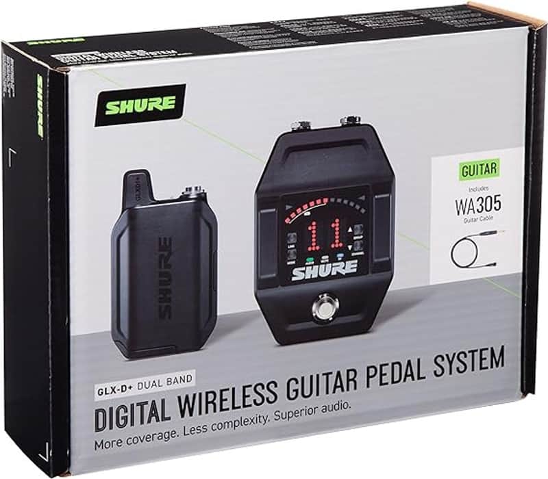 Brand New Shure GLXD16+ Shure GLX-D16+ Dual Band Digital Wireless Guitar Pedal System, Z3 Frequency Band 2.4, 5.8 GHz with WA305 Cable, GLXD1+ Bodypack, SB904 Rechargeable Lithium-ion Battery, GLXD6+ Receiver image 1