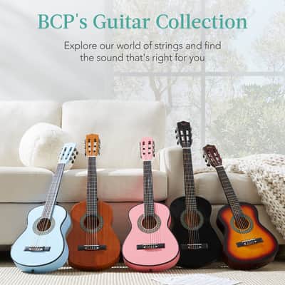 Best Choice Products Kids Acoustic Guitar Beginner Starter Kit with Carrying Case - 30in-Natural Mahogany image 20