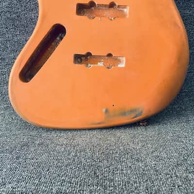 Orange Left Handed Basswood Jazz Bass Style DIY Project Body image 3
