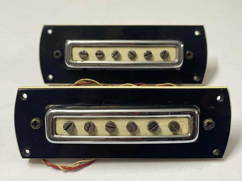 1960s Japanese pickup set Burns Noble Greco Ibanez Teisco 5.49k + 5.21k with mounts original vintage image 1