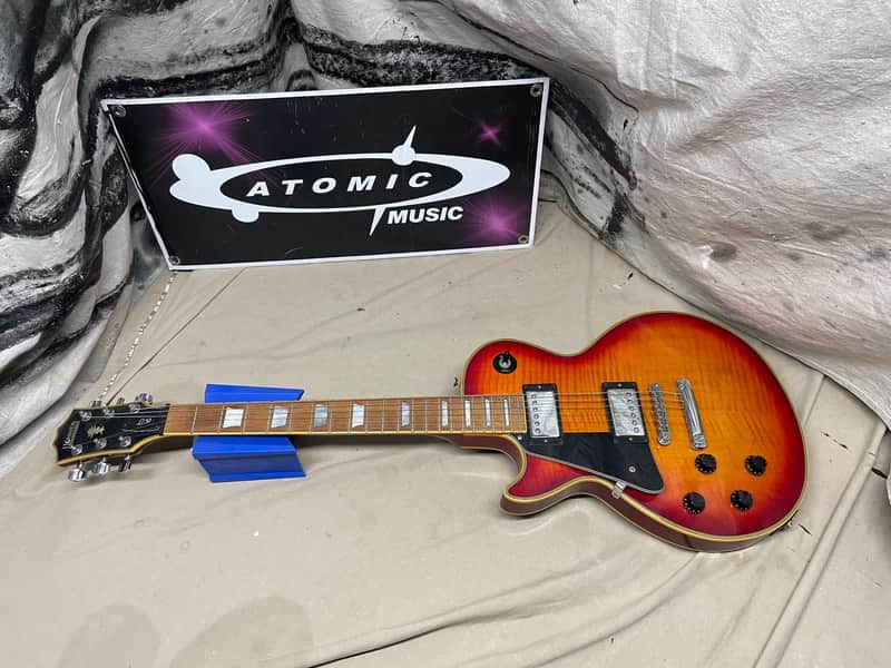 Hohner Lefty Left-Handed Professional L59 L-59 Singlecut Guitar MIK Korea 1980s Cherry Burst image 1