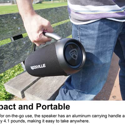 (2) Rockville RPB-D3 IPX5 Portable Bluetooth Speakers Boomboxes w/Wireless Link image 4