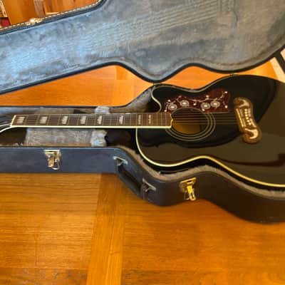 Jumbo Epiphone By Gibson EJ-200CE 1990s -2000s - Black image 2