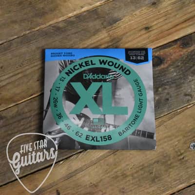 D'Addario EXL158 Nickel Round Wound Light Baritone Electric Guitar Strings 13-62 image 2