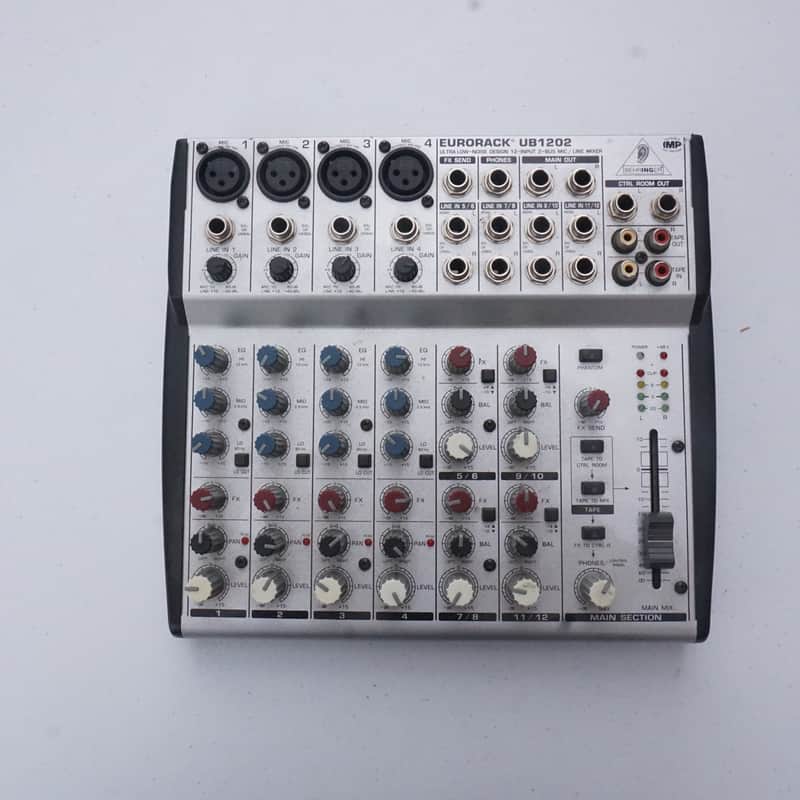 2000s Behringer Eurorack UB1202 12-Input 2-Bus Mic / Lin Silver