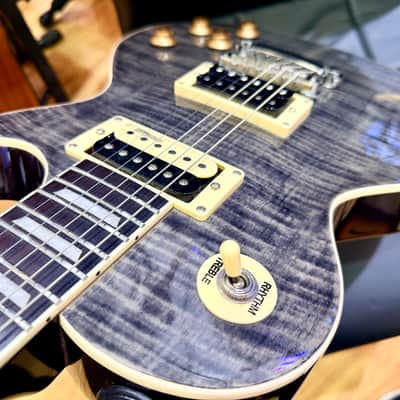 🔥MINT🔥 Vintage V100T BK ReIssued Series Electric Guitar~ Flamed Thru Black LP! image 20