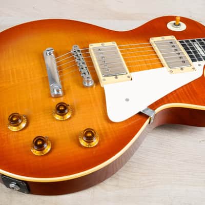 Greco Mint Collection EG59-70 MIJ Vintage 1989 Cherry Red Sunburst Flame Top DRY PUs w/ Bag image 6
