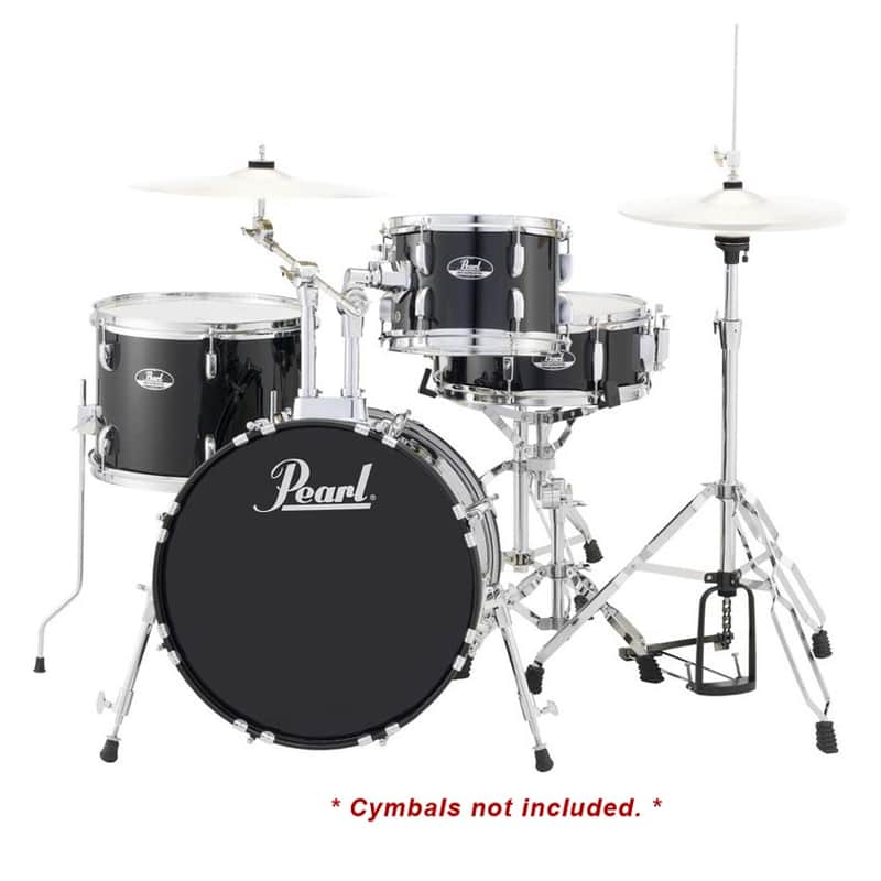 Pearl Roadshow 4pc Drum Set w/ Hardware Jet Black image 1