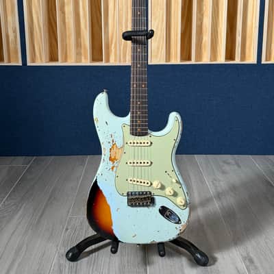 Fender 1960 Stratocaster Heavy Relic Sonic Blue over Sunburst 2023 image 1