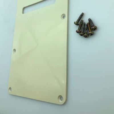 Stratocaster Style Back Plate Cavity Cover w/Hardware - Aged White - 19?? image 2