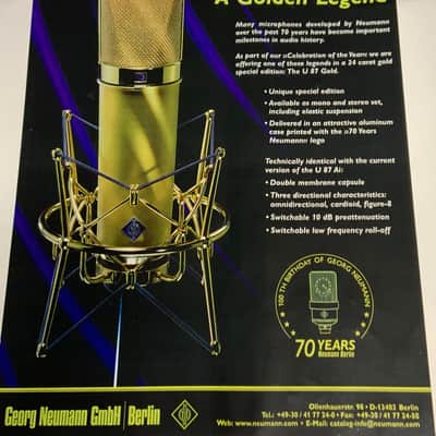 Neumann U 87 Gold 70th Anniversary 1998 - Gold image 6