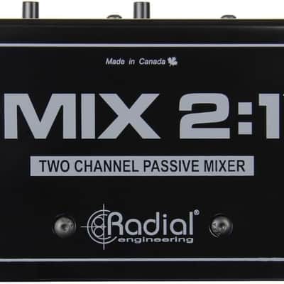 Radial Engineering Mix 2:1 Two-Channel Audio Combiner & Mixer Bundle with Pig Hog 10ft Microphone Cable and Liquid Audio Instrument Polishing Cloth - 2 Channel Mixer, Audio Merger image 4