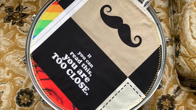 14" reversible Drum Bunny cloth drum cover - partial mute - dampener - compare to Drum Tortillas, Quesadilla, Big Fat Snare image 1