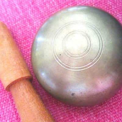 Japanese Rin Singing Bowl Cup Chime Bell with Striker - Vintage image 1