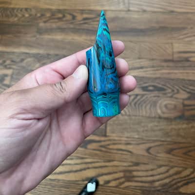 Arnold Montgomery (AM) Hard Rubber Alto Sax Mouthpiece Luna 7 - Blue Marble image 3