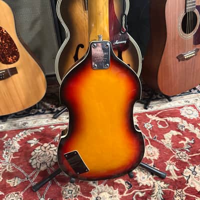 Aria Diamond Violin Bass Scroll 1960's sunburst image 5