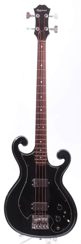1981 Epiphone Scroll Bass black image 1