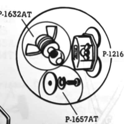 Ludwig 60s/70s NOS P-1657AT Mounting Hardware set for a P-1216D Classic Tom Mounting Bracket image 3