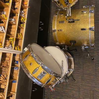 Tempus Drums Carbon Fiber 4 Piece Shell Pack - Gold Sparkle image 8