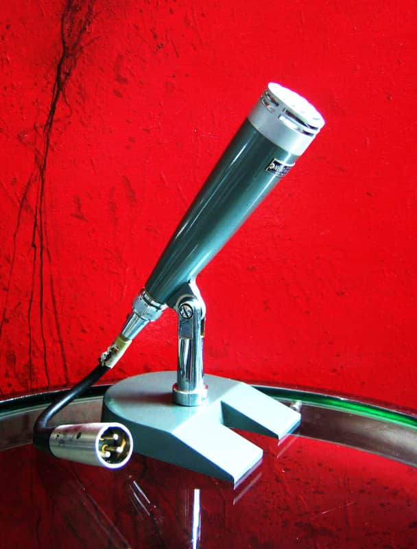 Vintage RARE 1960's NEAT TM-10 dynamic omni-directional microphone High Z w cable & stand Lafayette Calrad Aiwa image 1