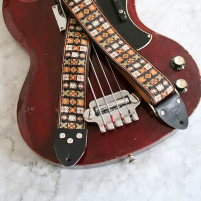 Vintage 70s Rust 'Woodstock' Guitar Strap Replica image 4