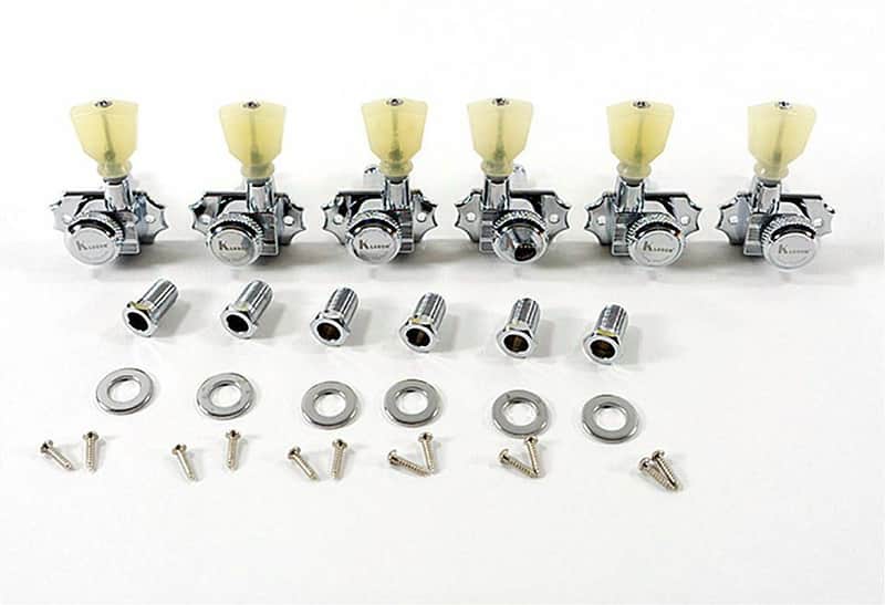 KRGL-3-CP Kluson® 3 + 3 Locking Revolution Series G-Mount Tuning Machines, Chrome image 1