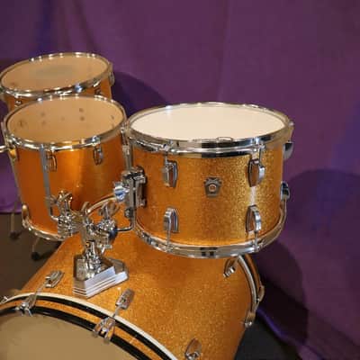 Ludwig USA 4pc Drum Kit Set 6 Ply Maple 12/14/16/22" Gold Sparkle image 3