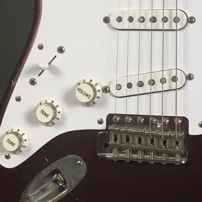 LEFTY! Boutique Custom Relic ST59 High-End Musikraft Vintage Burgundy Mist Nitrocellulose Lacquer Left 7.3 lb HSC image 4