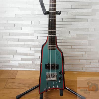 Hondo Alien 80s 4-String Headless Bass - Gun Blue Metallic image 6
