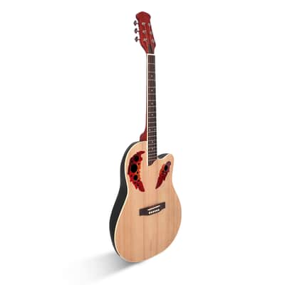 41 inch Cutawary Round Back Acoustic Guitar Spruce Top Grape Hole 2020s - Burlywood image 11