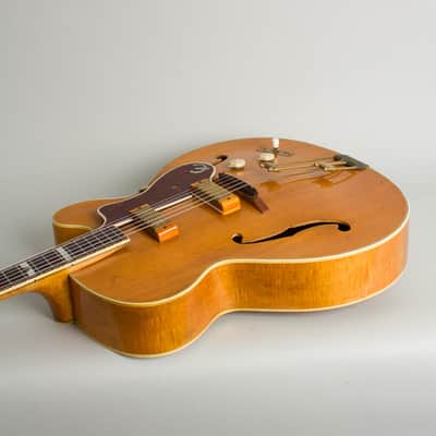 Epiphone Zephyr Deluxe Regent Arch Top Hollow Body Electric Guitar (1950), ser. #85369, original brown hard shell case. image 7
