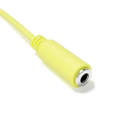 ExcelValley [Yellow | 90 cm - 35.43"] 5-Pack - Right Angle Hopscotch Mono Splitter Y Patch Cables TS 3.5mm 1/8" Eurorack Synth image 4