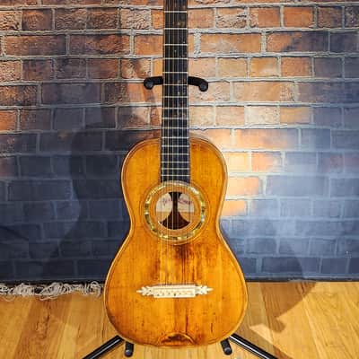Very Early & Super Cool German Made 1850s-70’s Parlor Acoustic Natural w/ '30s Chipboard Case image 2