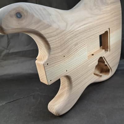 Unfinished Ash HSS guitar body - for Fender Strat Stratocaster neck Floyd Rose J2477 image 8