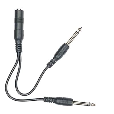 9 Inch Long 1/4 Inch Mono TS Female to 2 X 1/4 Inch Male Mono TS Y Splitter Cable image 3