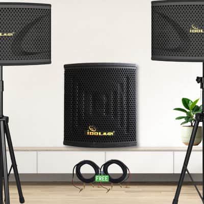 IDOlmain IPS-40 12-inch Full Range 4000W High Output With Bass Booster Loudspeakers Plus 12" 1200W Subwoofer and  stands Karaoke Combo FREE cables image 1