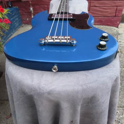 GIBSON EBO early 1970 PELHAM BLUE SLOTTED HEADSTOCK ORIGINAL refinished image 5