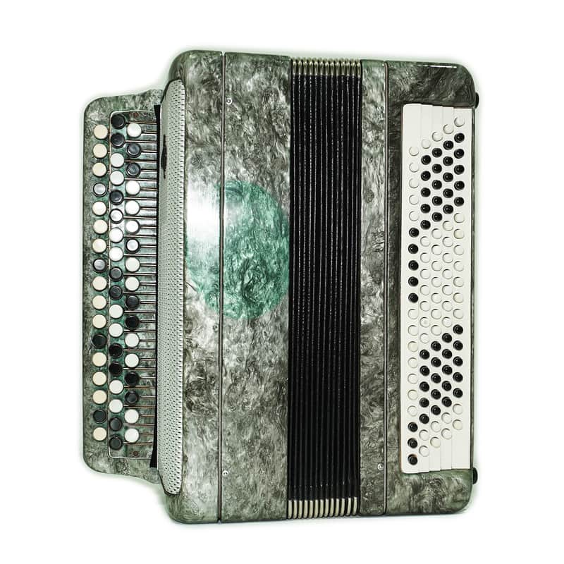 Russian Bayan Tulskiy, 3 Row Tula Chromatic Button Accordion, Vintage Music Box B System, New Straps and Soft Case, 2732 image 1