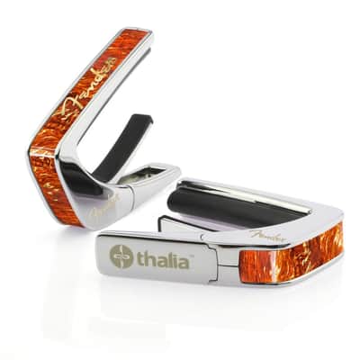 Thalia X Fender Guitar Capo - Chrome, Tortoise w/ Gold Hot Stamp Spaghetti Logo image 2
