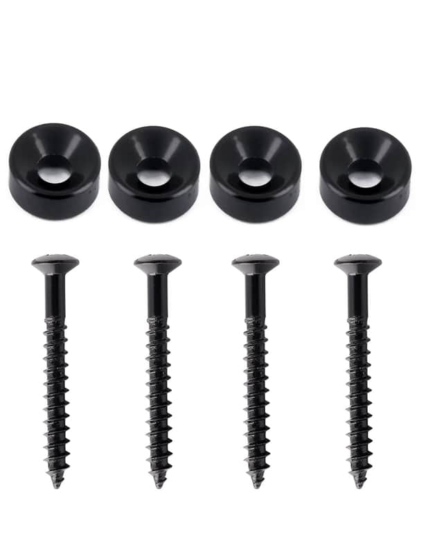 Guitar Neck Joint Bushings And Bolts Mounting Ferrules Metal With Mounting Screws For Electric Guitar Or Bass Guitar Black 4Pcs. image 1