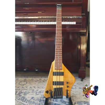 Bootlegger Guitar Ace 5 String Honey Gloss Short Scale 30 “ Headless Bass image 3