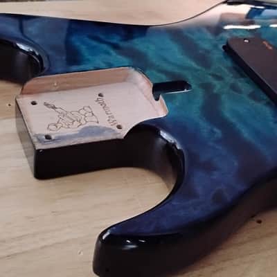Warmoth Dinky P Bass Body Left Handed - Ocean Blue image 2